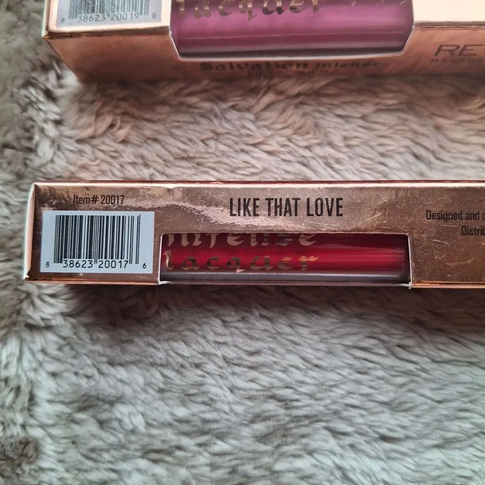 Makeup Revolution Salvation Intense Lip Lacquer - Red & Pink - New in Box